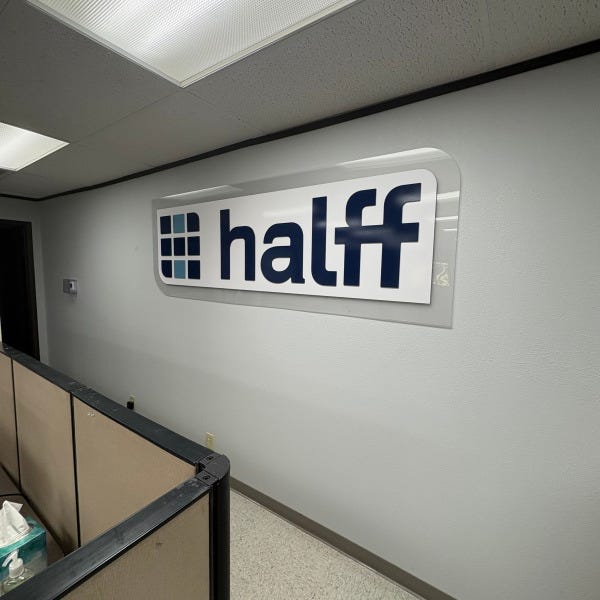 Halff_Lobby Sign_Painted Acrylic_2nd Sign
