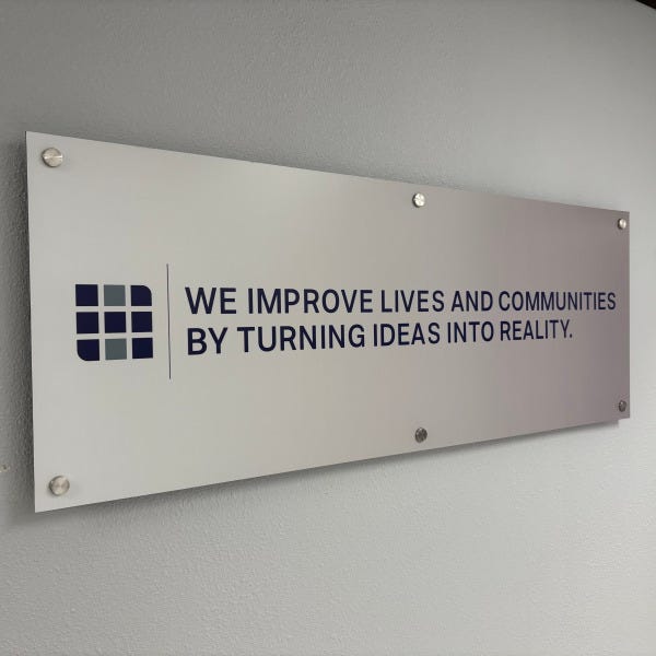 Halff_Lobby Sign_ACM Sign_Standoffs