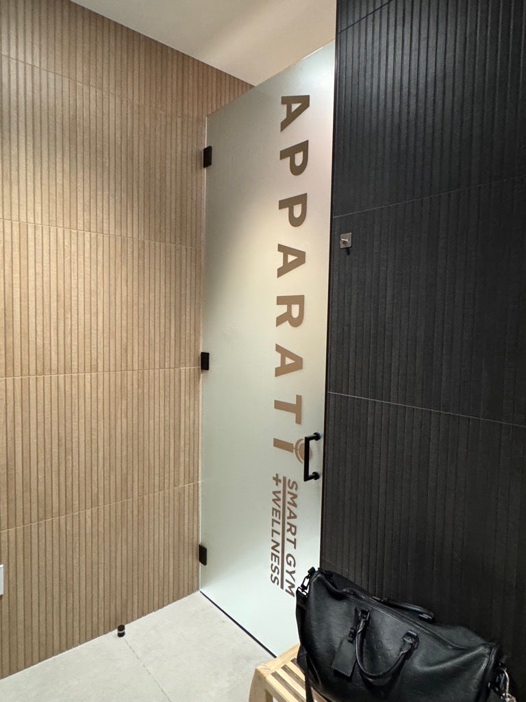 Custom Frosted Glass Doors for Apparati Smartgym + Wellness in Tysons!