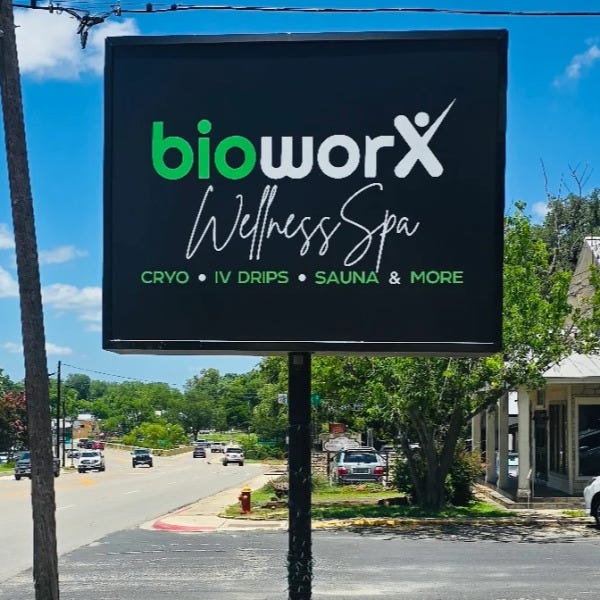 BioWorx Wellness Spa_Exterior Light Box_Boerne Tx