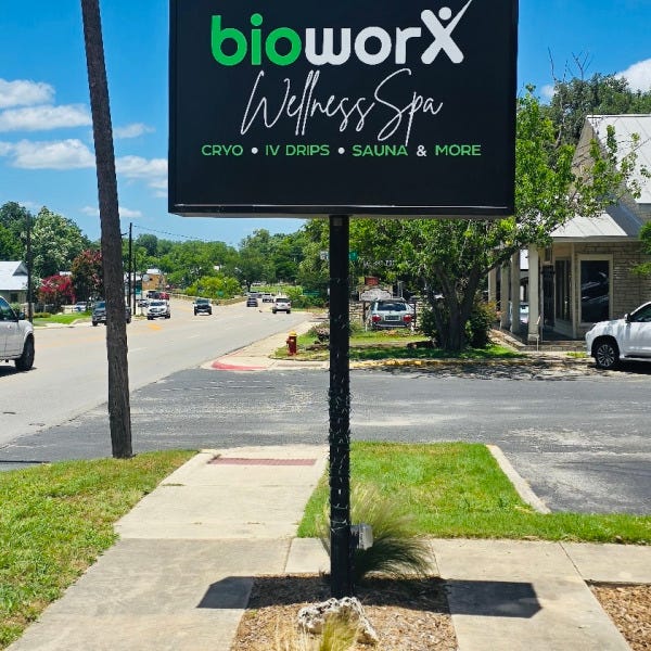 BioWorx Wellness Spa_Exterior Light Box_Boerne Tx