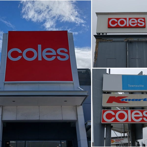 Illuminated signage for Coles