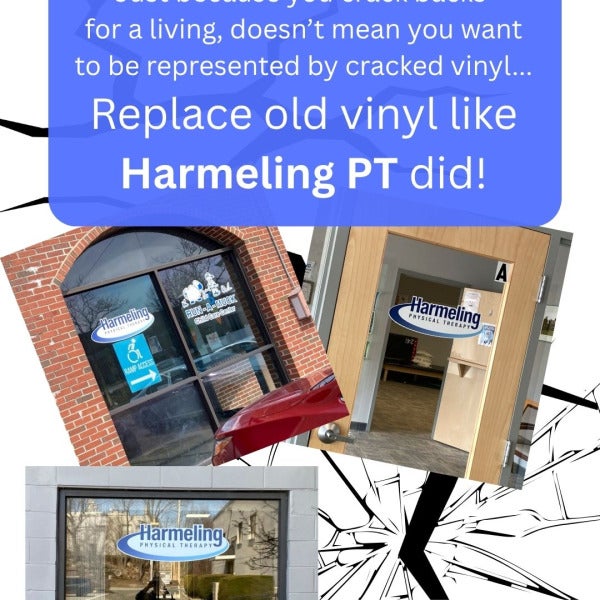 Replacing cracked window vinyl with Harmeling PT