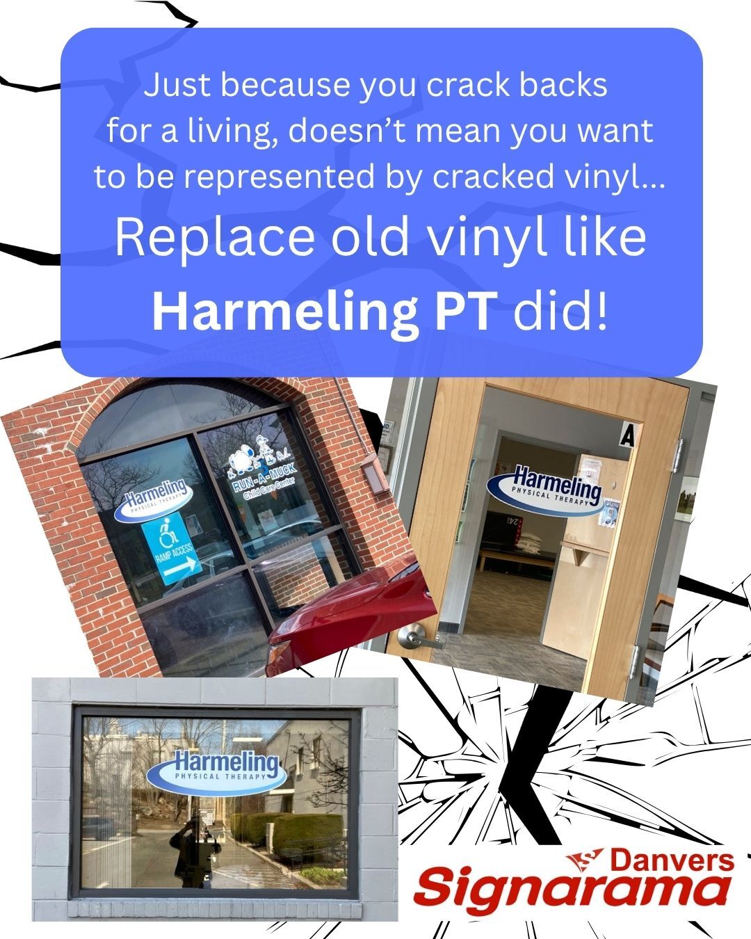 Replacing cracked window vinyl with Harmeling PT