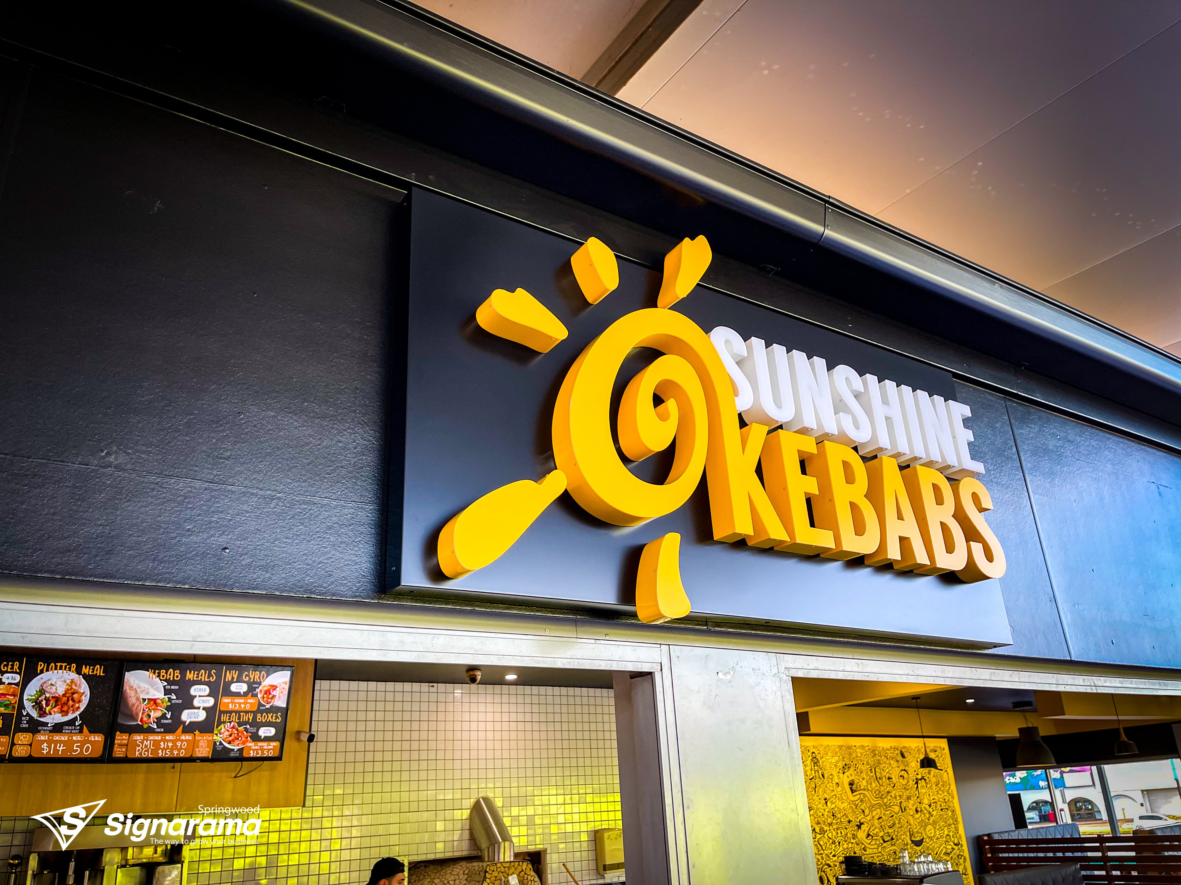 Sunshine Kebabs – 3D fabricated letters