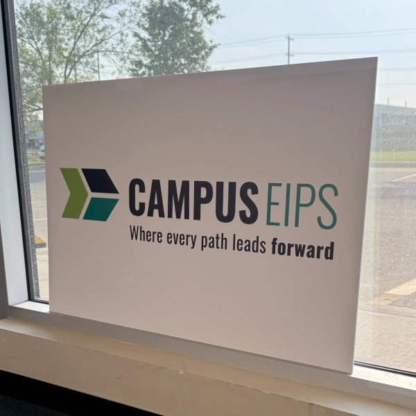 Foamcore sign for Elk Island Public School Division in Sherwood Park, AB