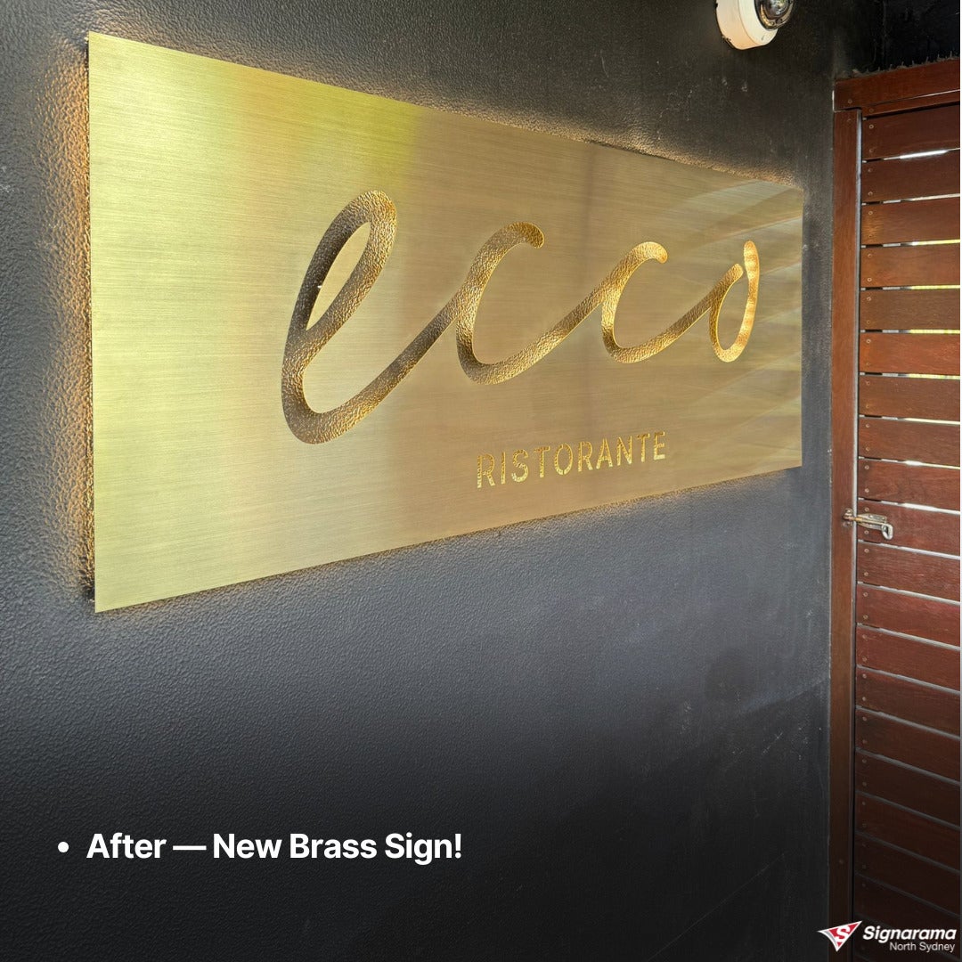 Illuminated Brass Panel Sign | Signarama North Sydney