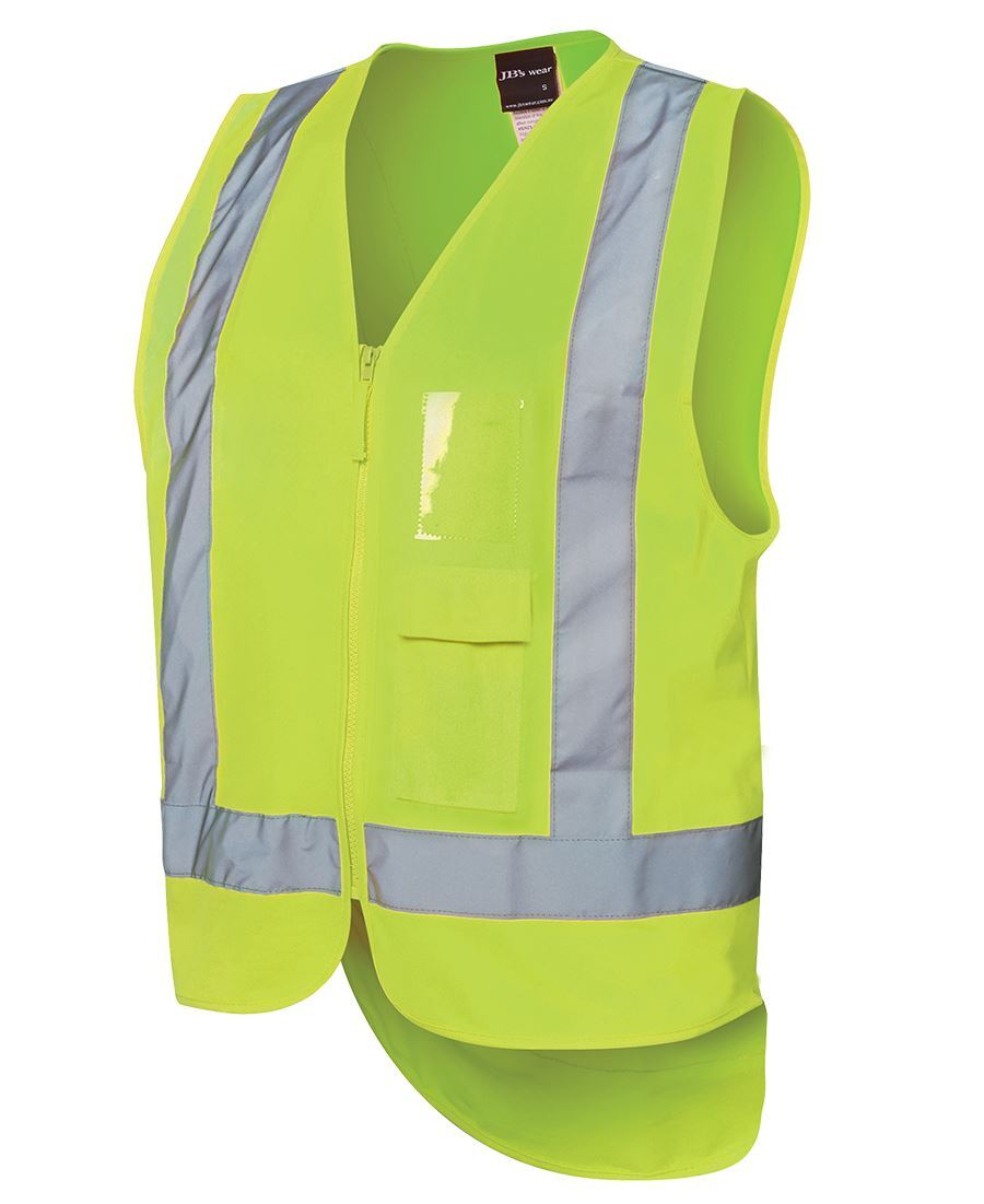 JB'S HI VIS ZIP DROP TAIL H PATTERN (D+N) VEST