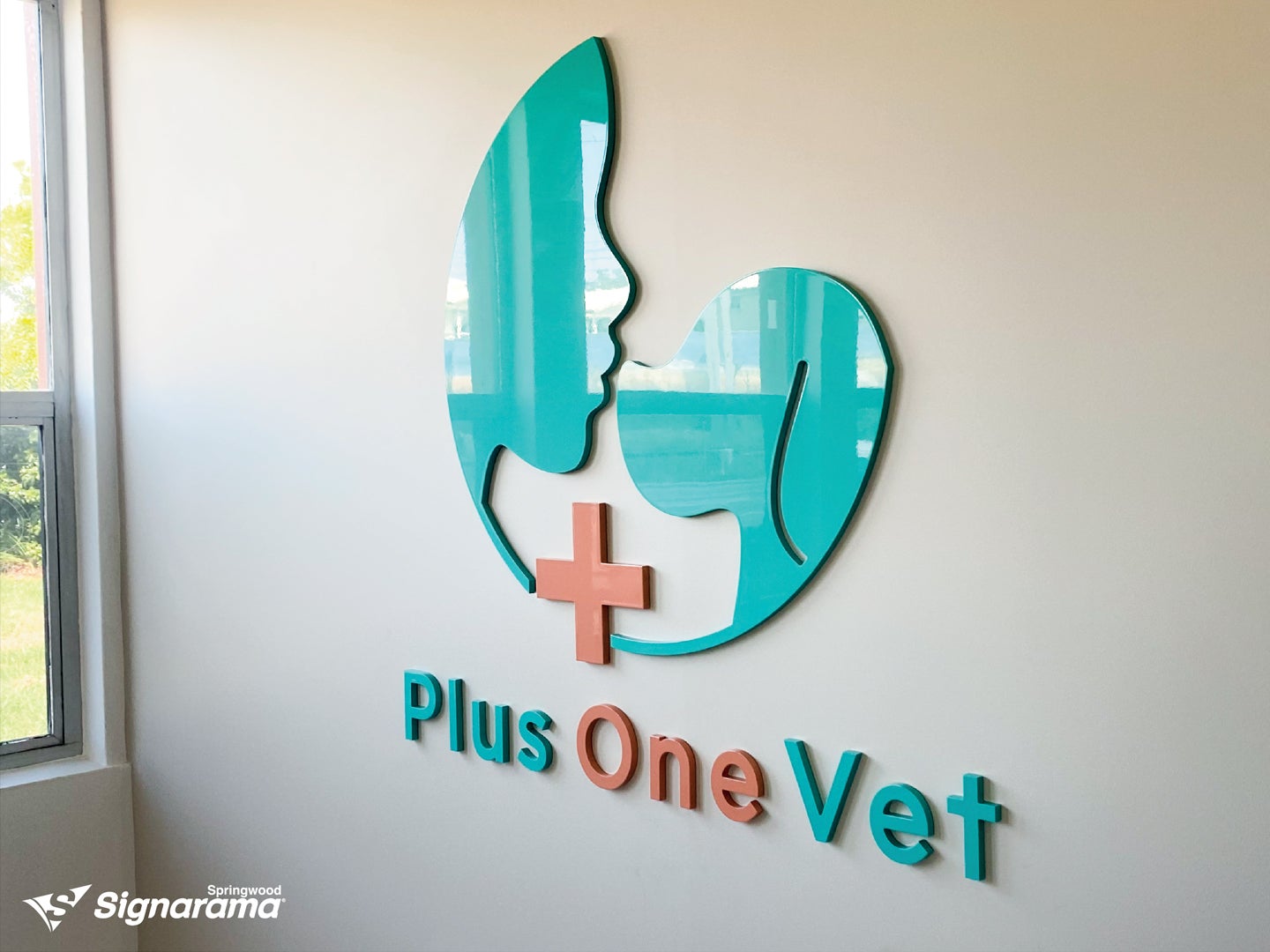 Plus One Vet – 3D cut letter signage