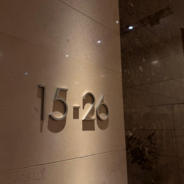TWO PARK Street Laser Cut Stainless Steel Letters