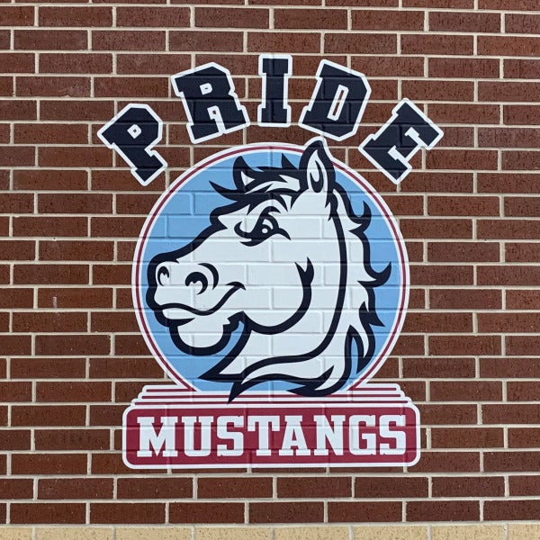 Stewart Mustangs Brick Wall Wrap Graphic