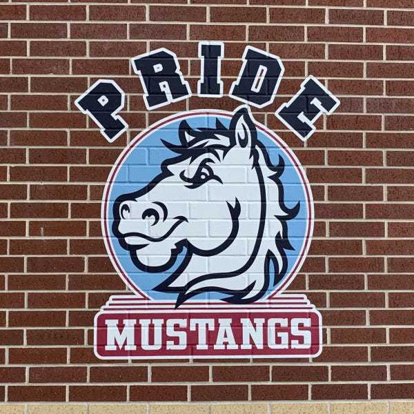 Stewart Mustangs Brick Wall Wrap Graphic