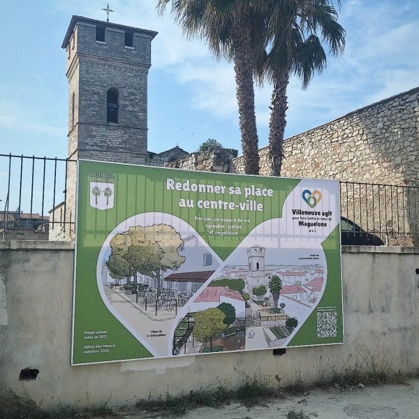 Toile tendue sur mesure pour la mairie de Villeneuve-lès-Maguelone : un projet signé Signarama Montpellier