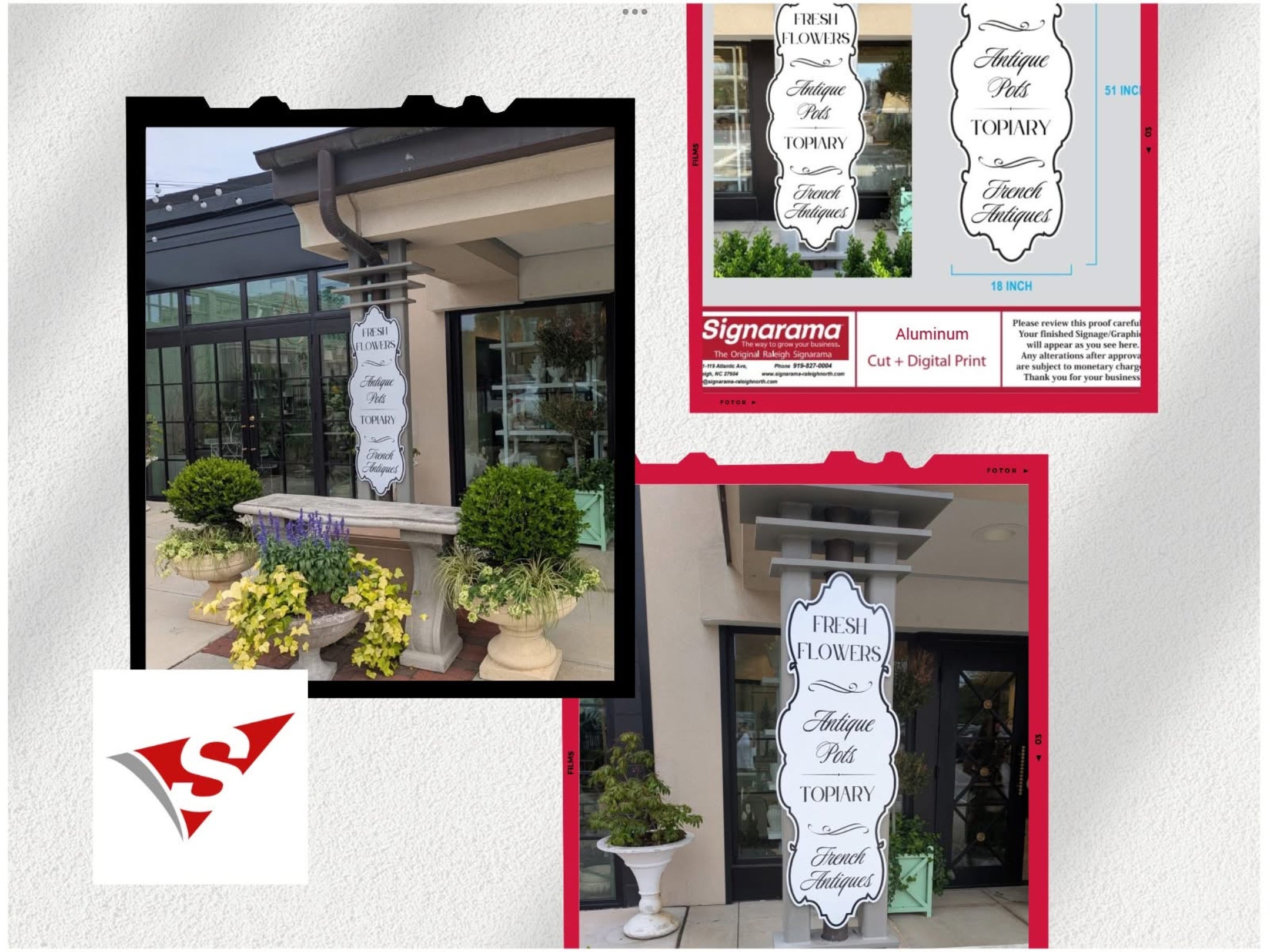 Aluminum exterior sign