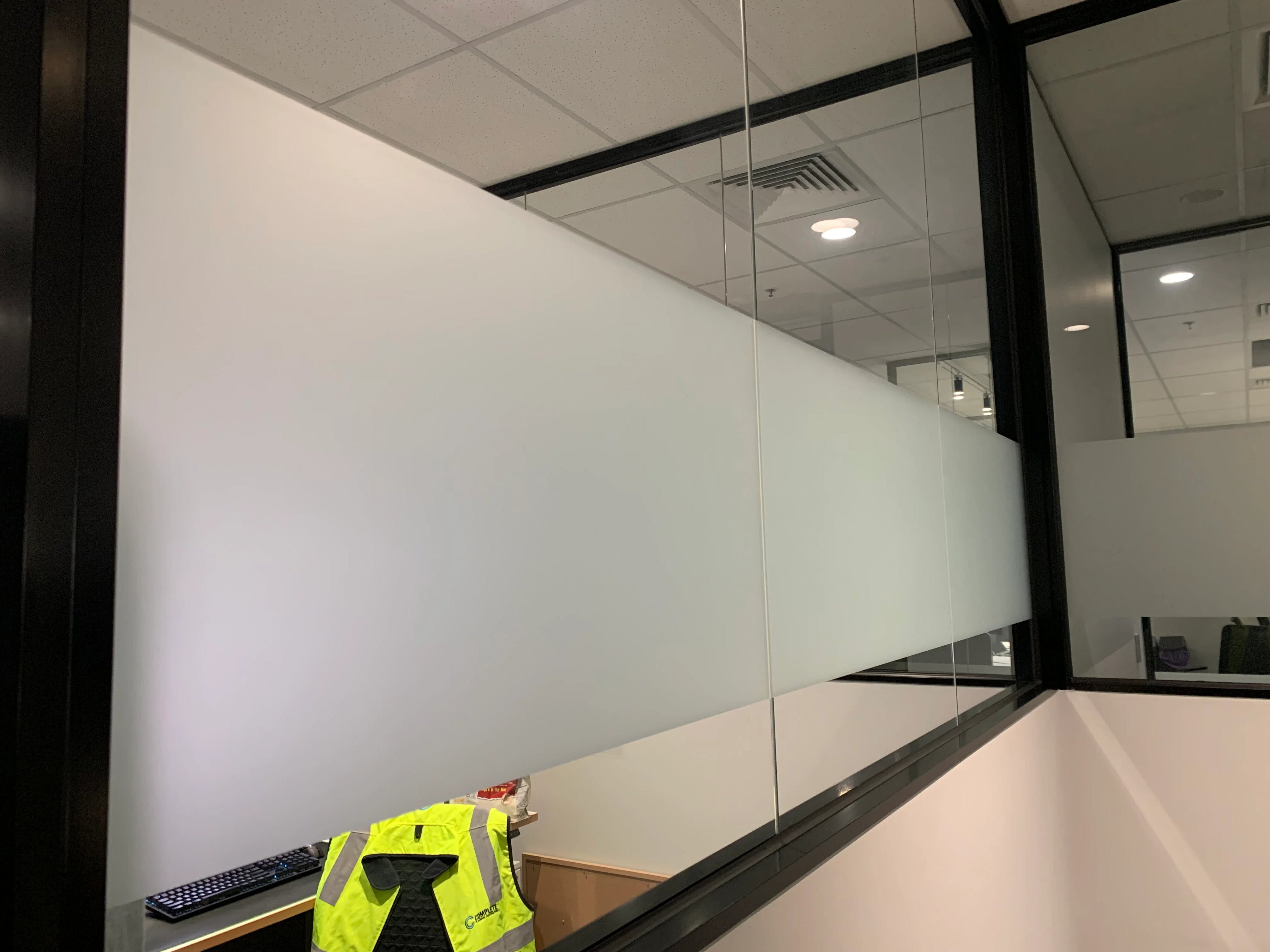 Office Frosting & Signage - Prime Electrical & Data Services - Fairfield VIC.