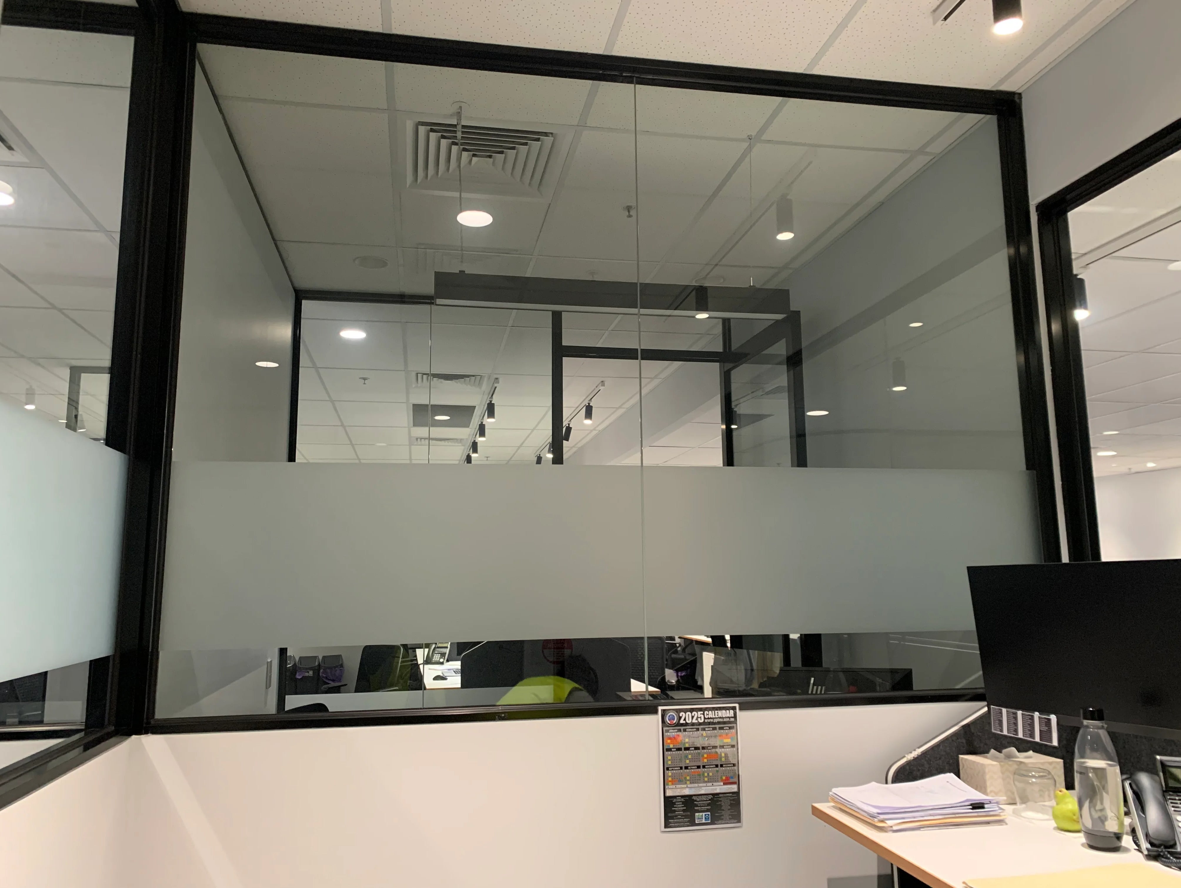 Office Frosting & Signage - Prime Electrical & Data Services - Fairfield VIC.