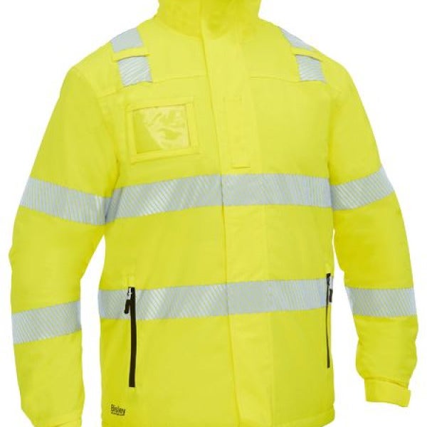 Custom Taped Hi Vis Heated Jacket with Hood