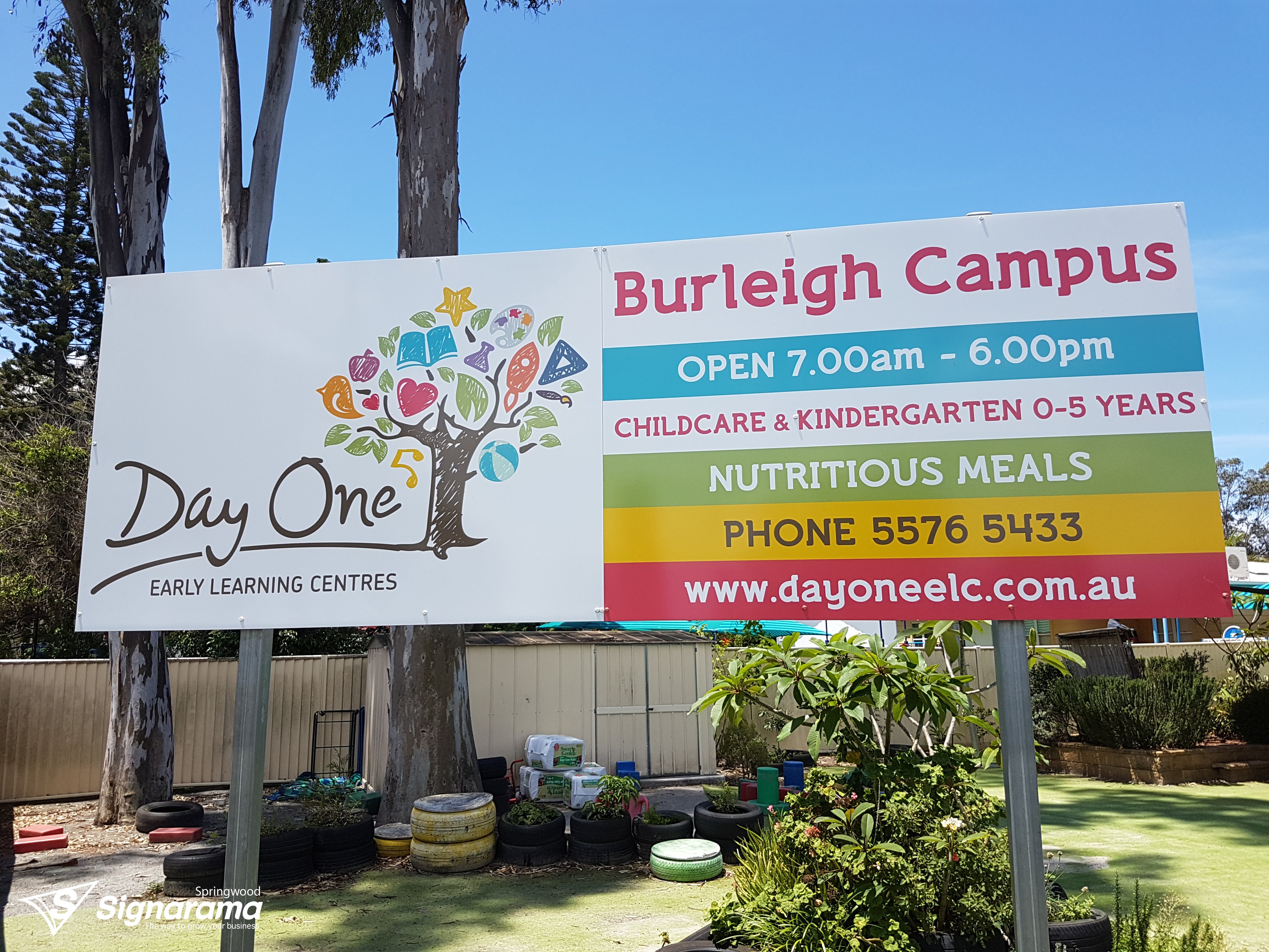 Day One Burleigh Garden – post and panel signage