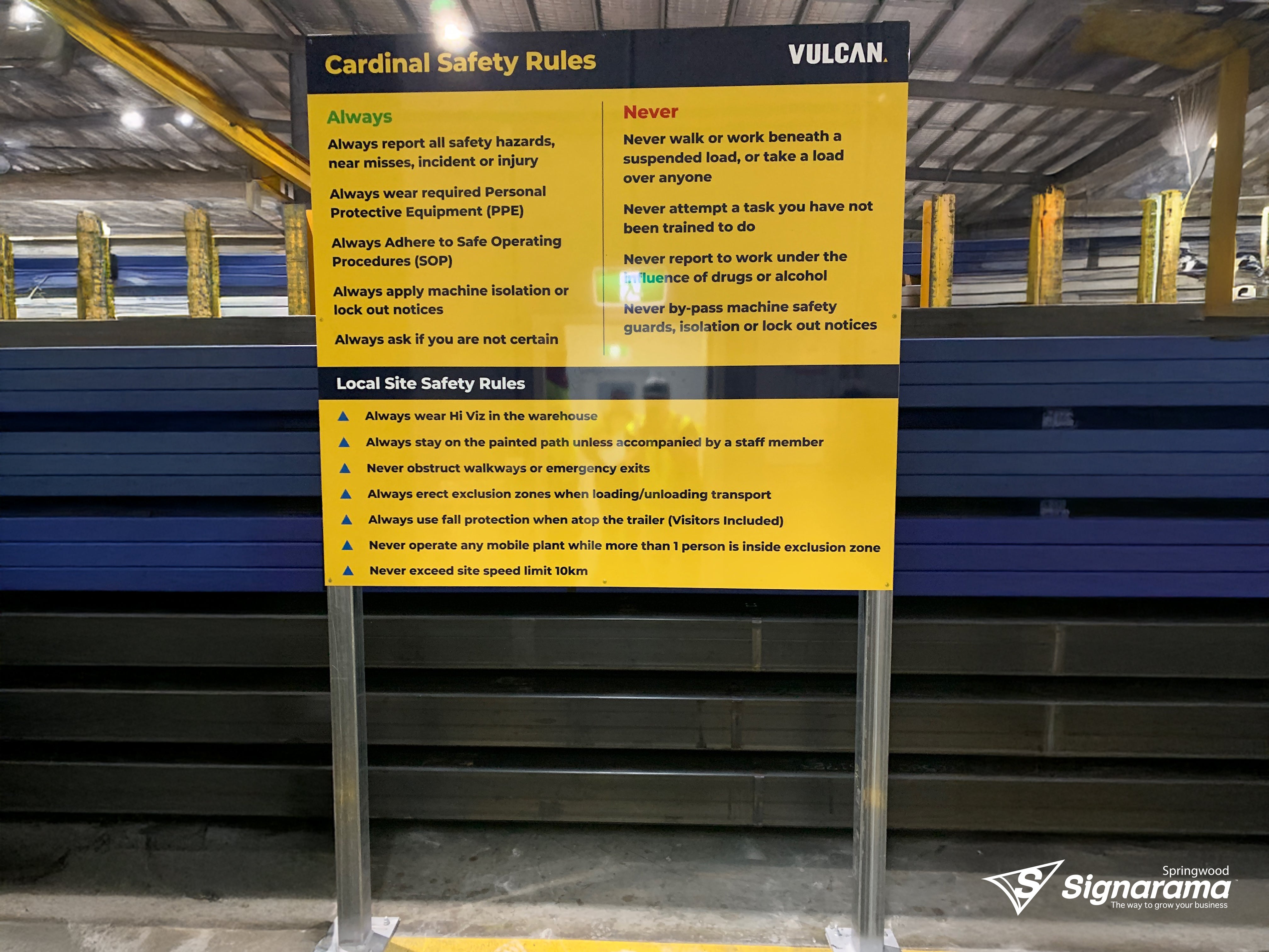 Vulcan – post and panel signage