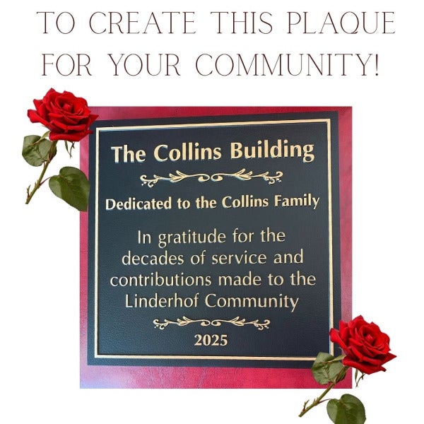 A Building Dedication Plaque at the Linderhof Country Club