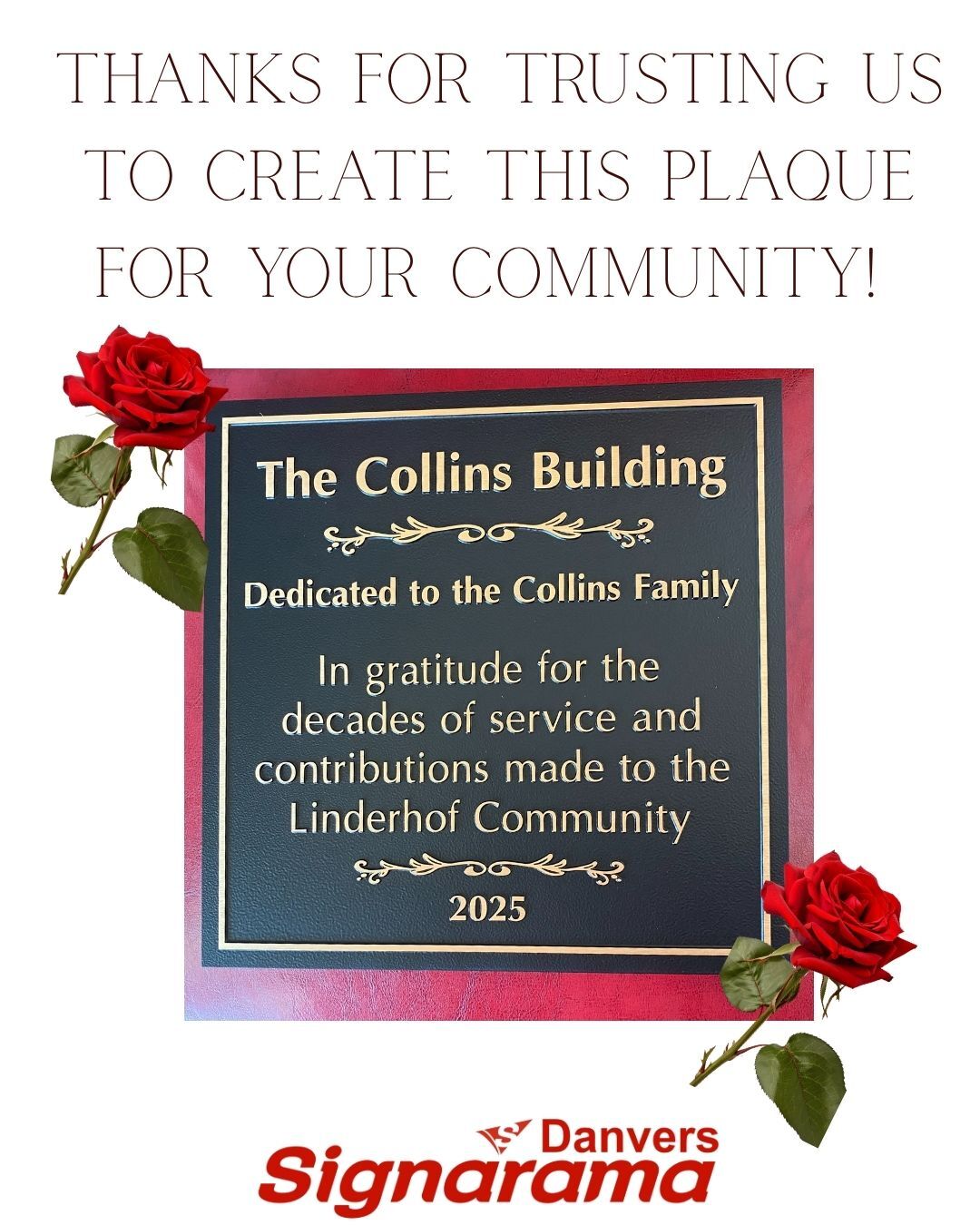A Building Dedication Plaque at the Linderhof Country Club