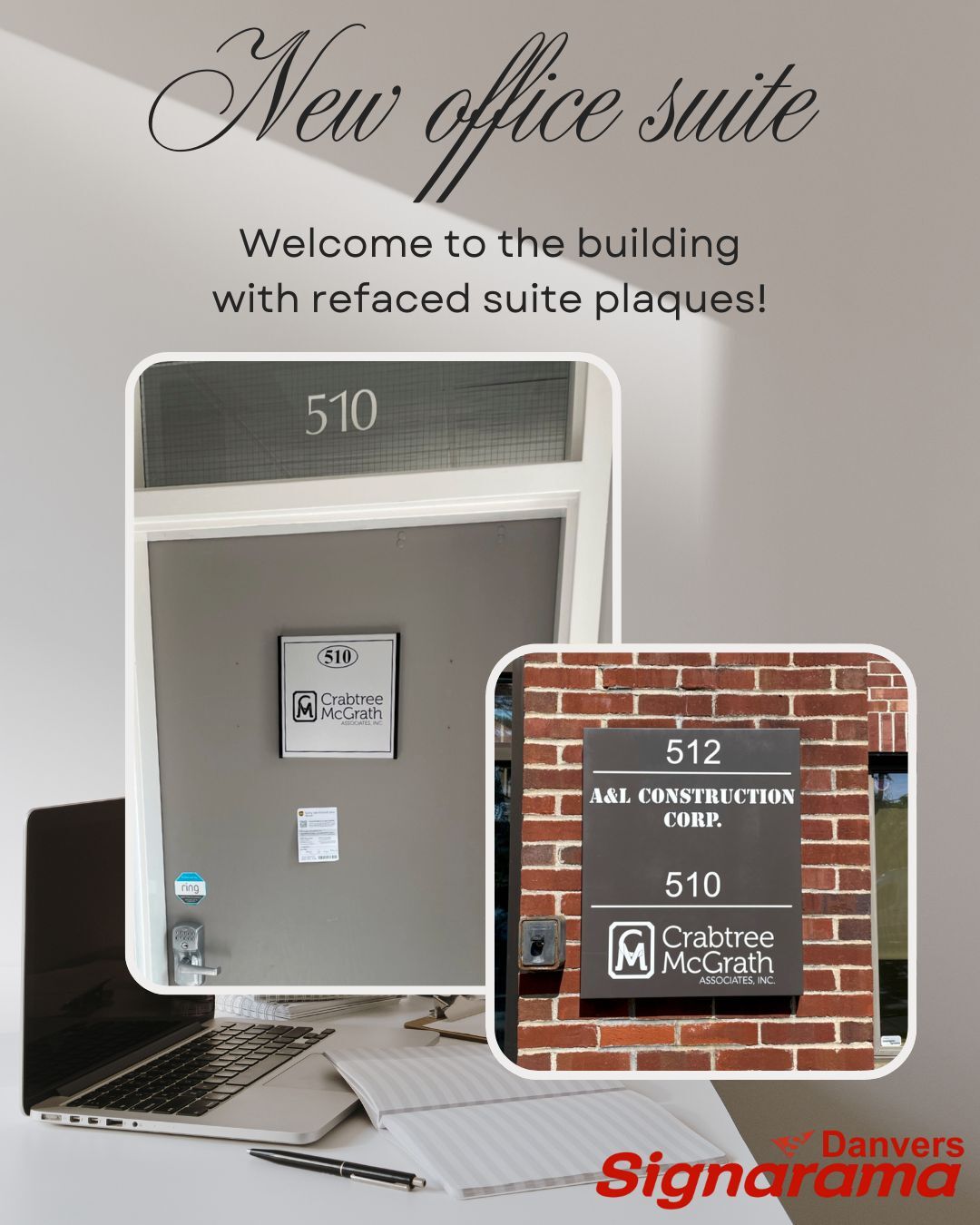 New Office Plaques Suite for Crabtree McGrath