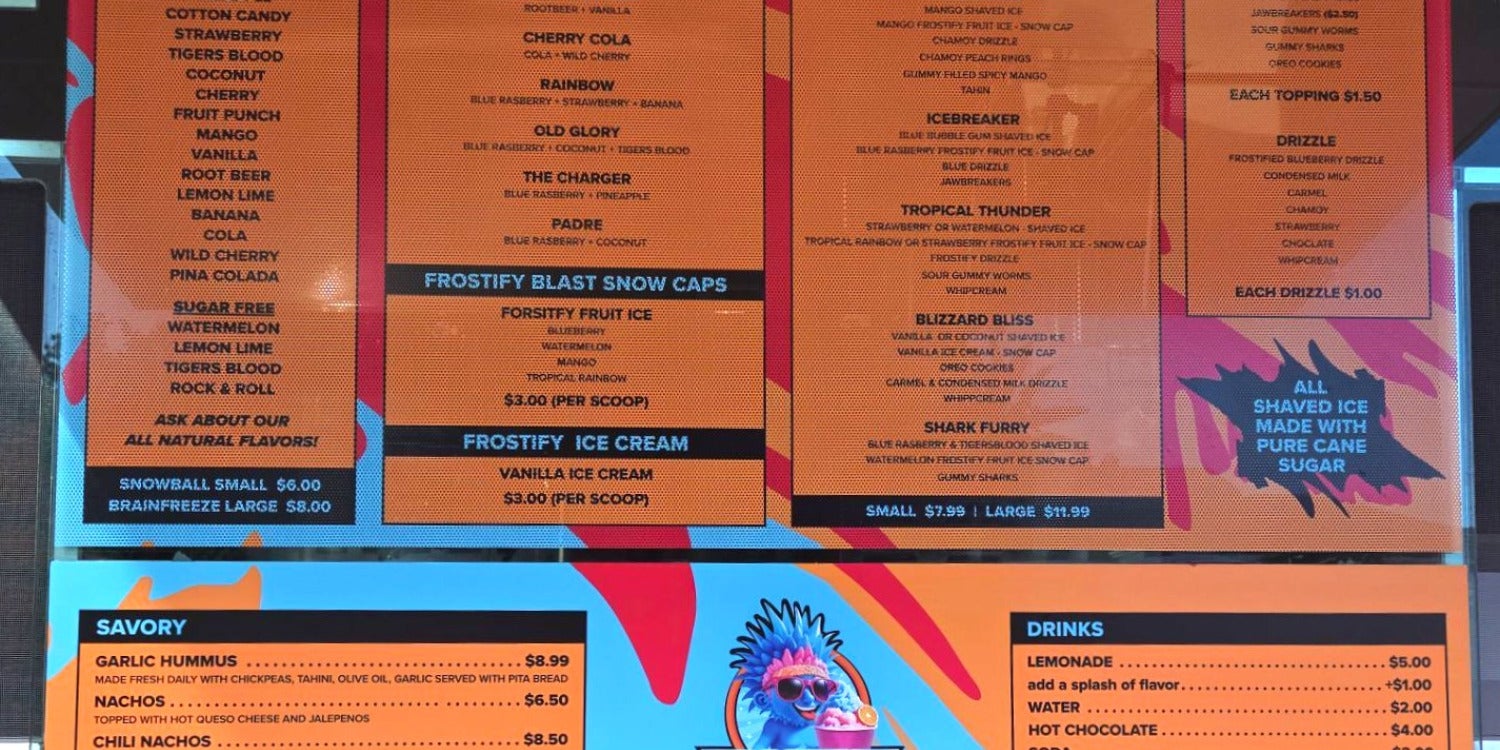 Menu Board Signs