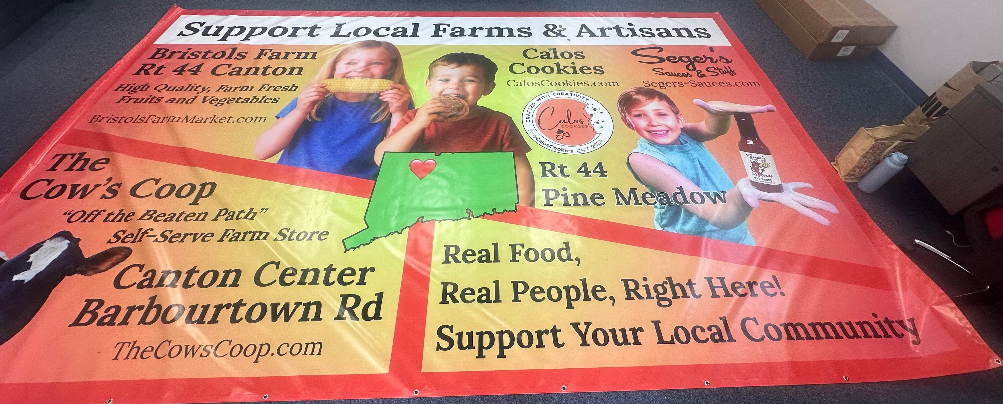 Delivered: A Massive 10x16 ft Billboard Banner Supporting Local Farms & Artisans