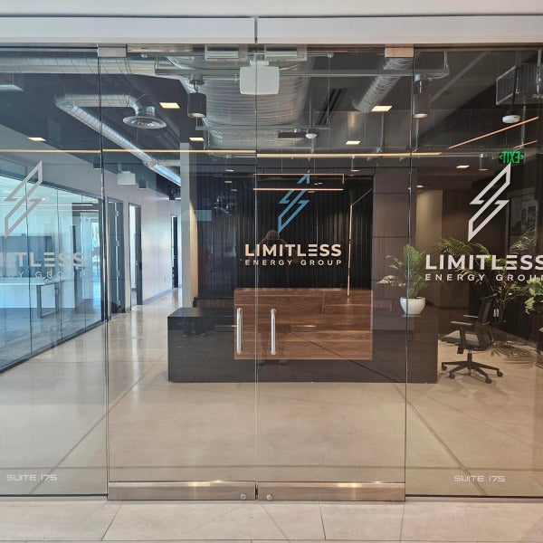 A Full Office Rebrand: Clean Vinyl & Dimensional Signage for Limitless Energy Group