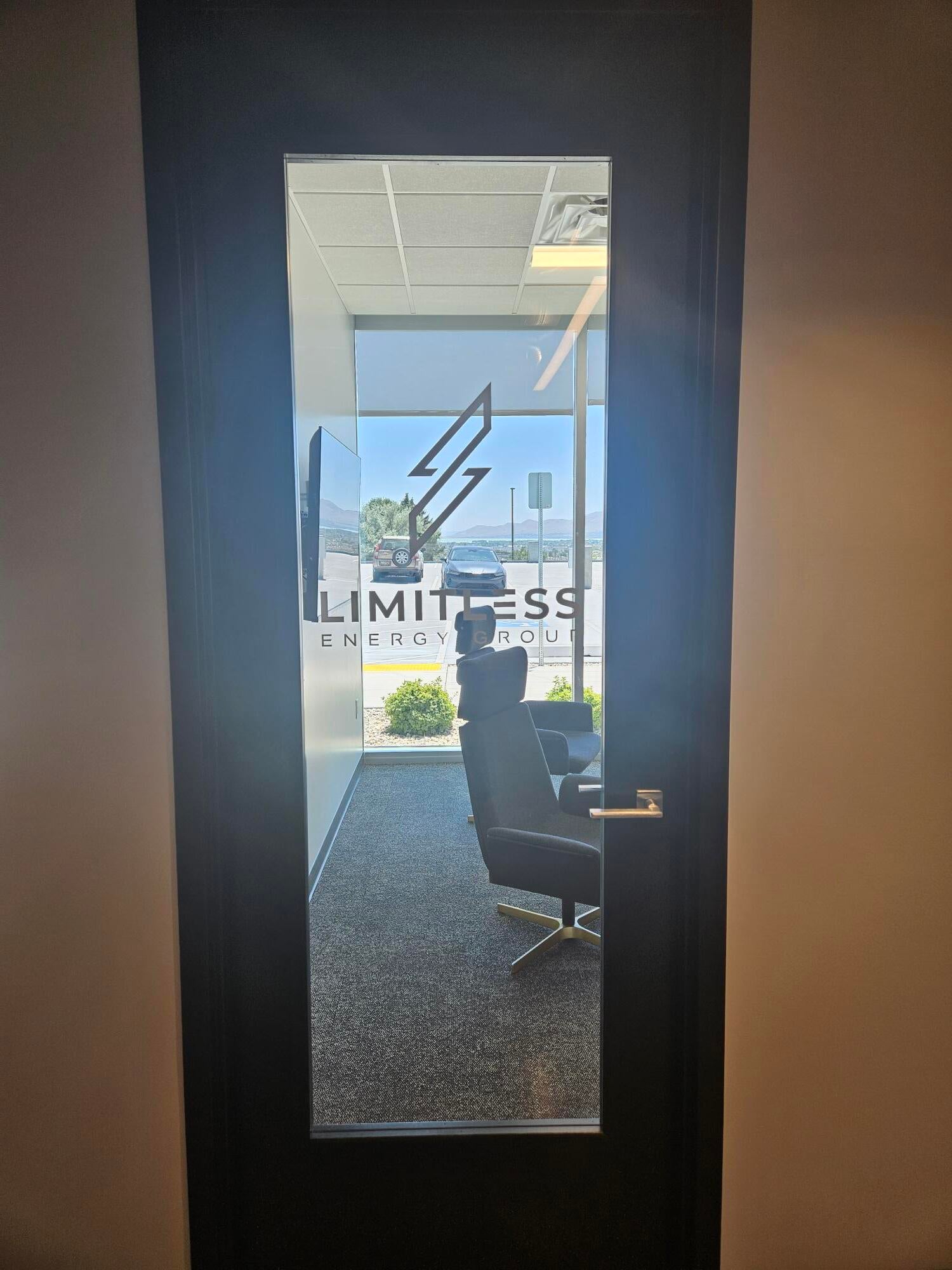 A Full Office Rebrand: Clean Vinyl & Dimensional Signage for Limitless Energy Group