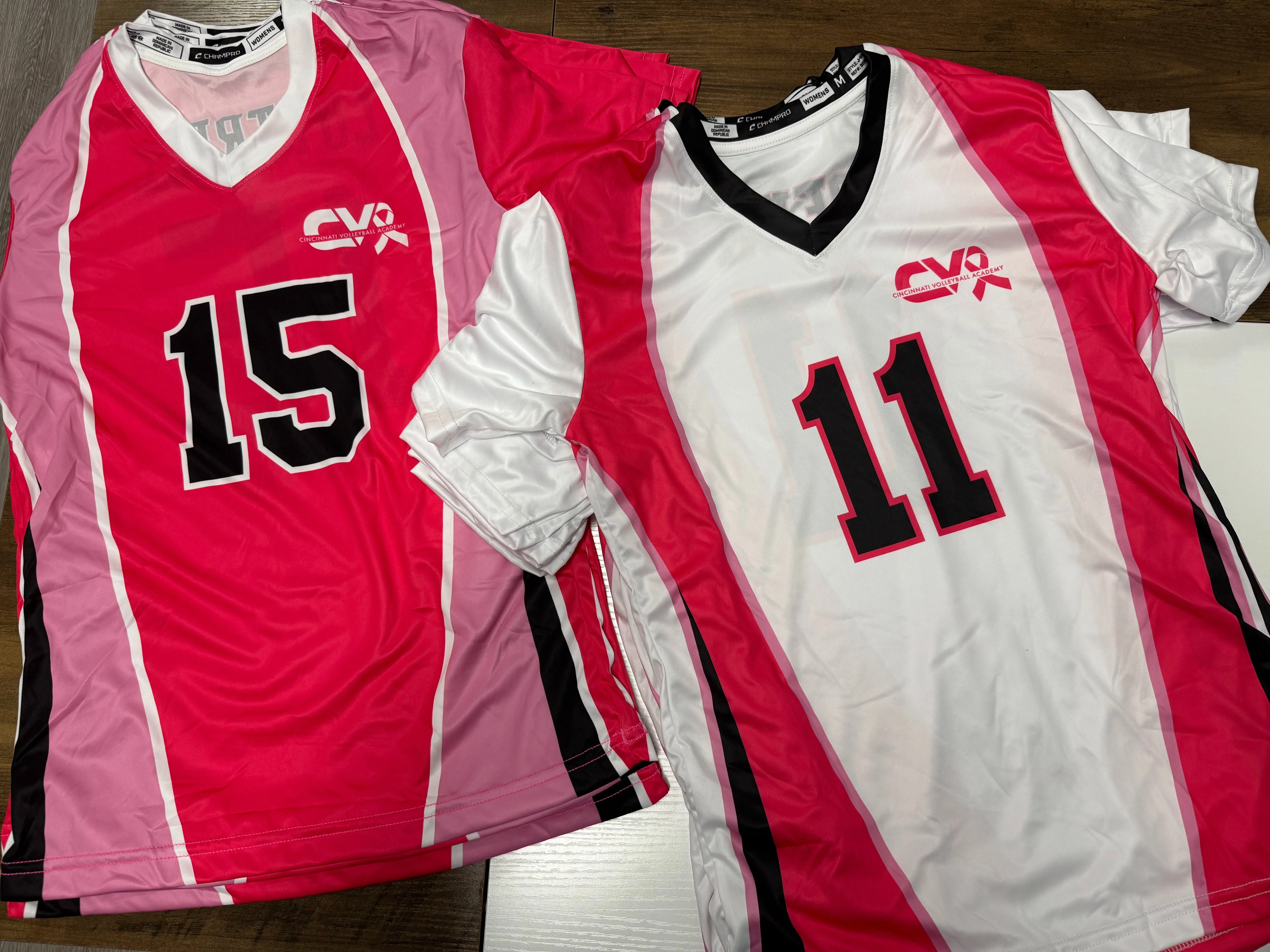 Custom Pink Jerseys for Cincinnati Volleyball Academy
