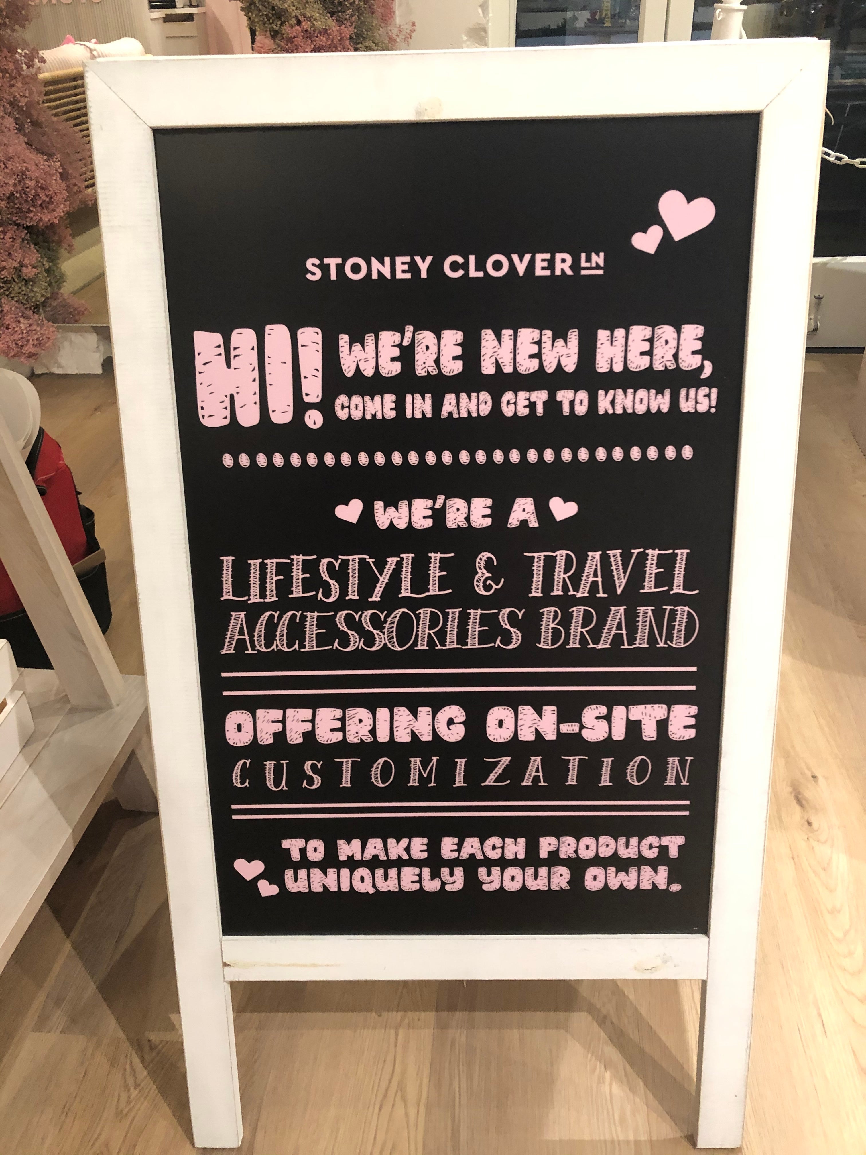 Chic Custom A-Frame Sign for Stoney Clover Lane – Stylish & Storefront ...
