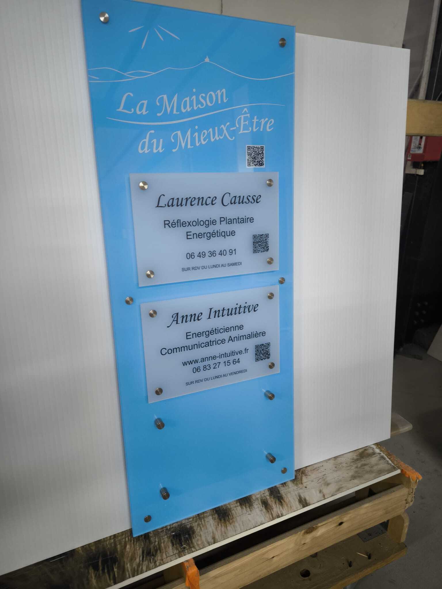 Plaque professionnelle pour La Maison Du Mieux-Etre