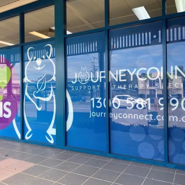 One-way vision window signage graphics