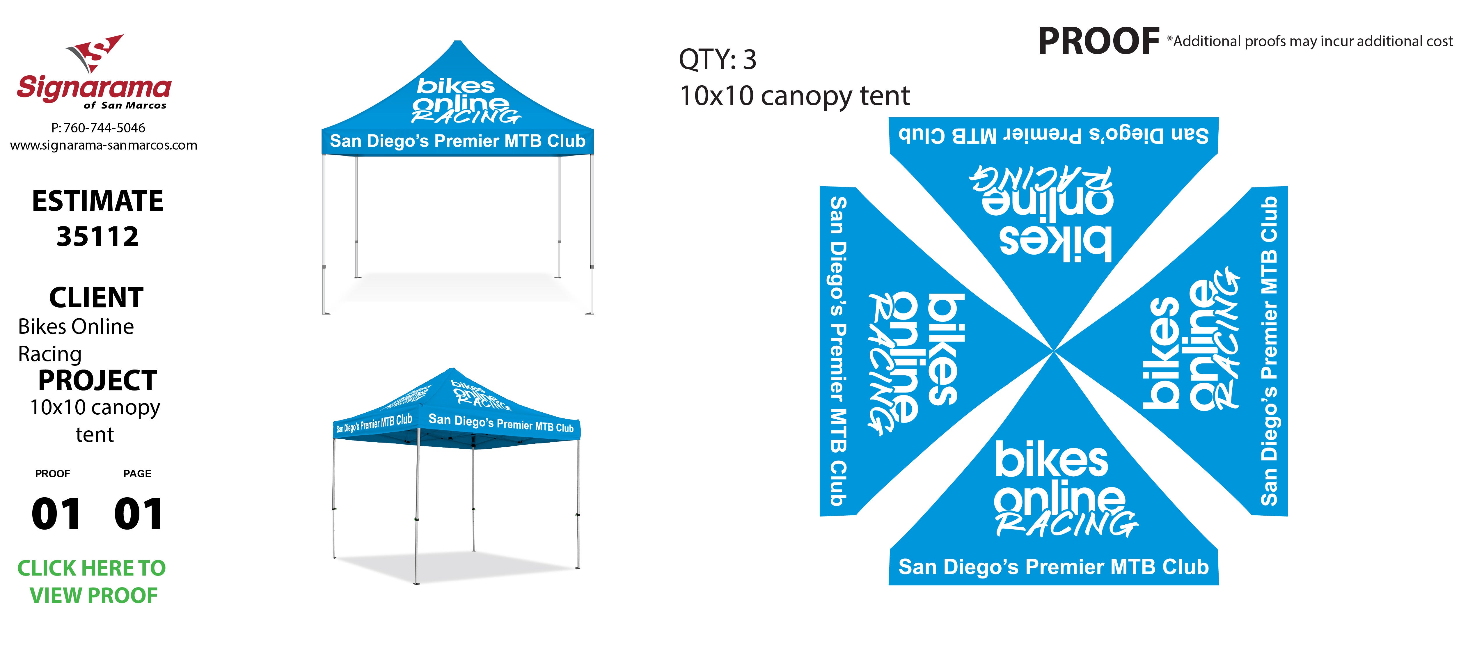 Custom Dye Sublimated Colored Canopies