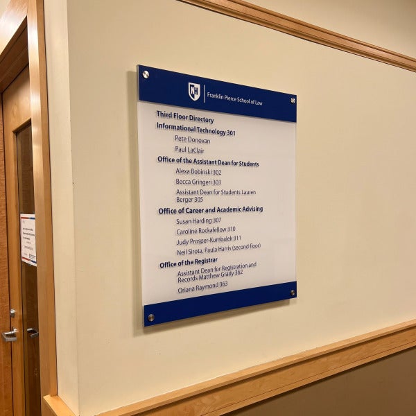 Directional Signage Project | UNH School Of Law In Concord NH