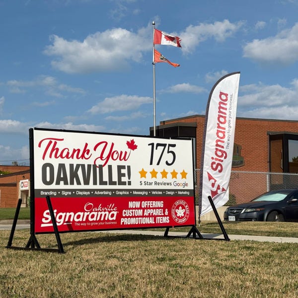 Thank you Oakville sign (175 5-star reviews)