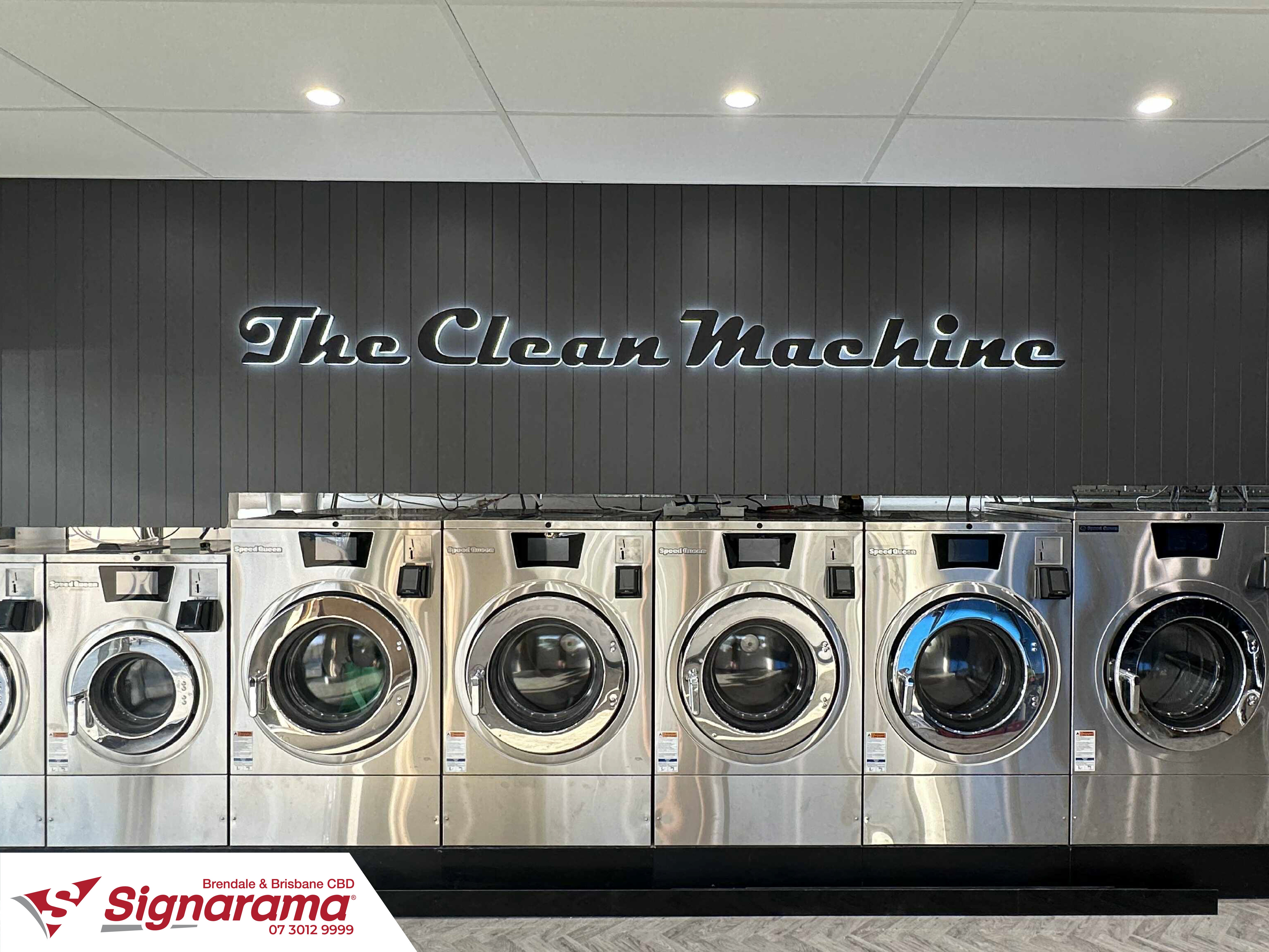 Vibrant New Laundromat Signage for The Clean Machine