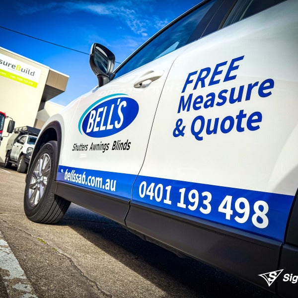 Vehicle Graphics - Bell's Shutters Awnings Blinds