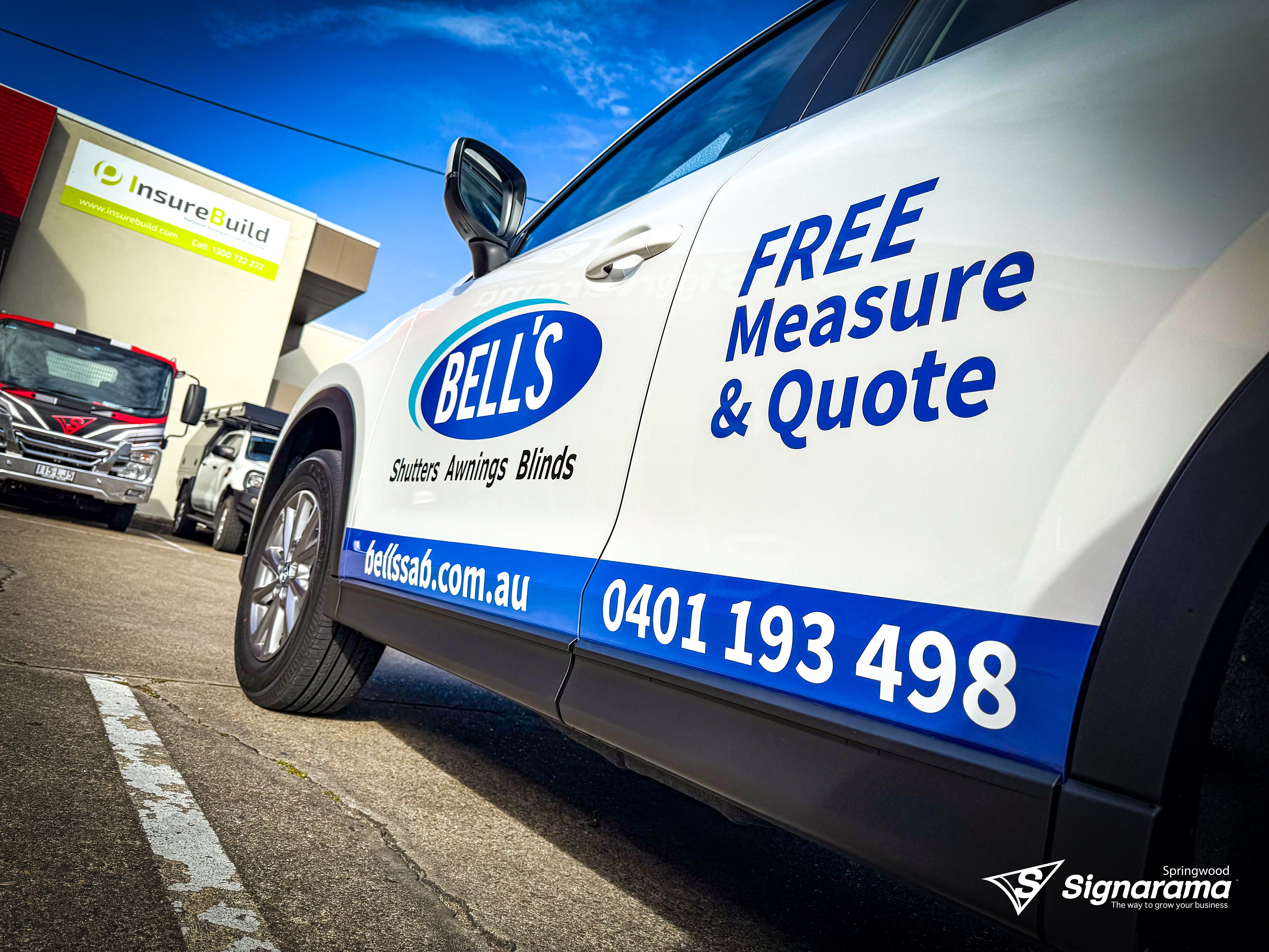 Vehicle Graphics - Bell's Shutters Awnings Blinds