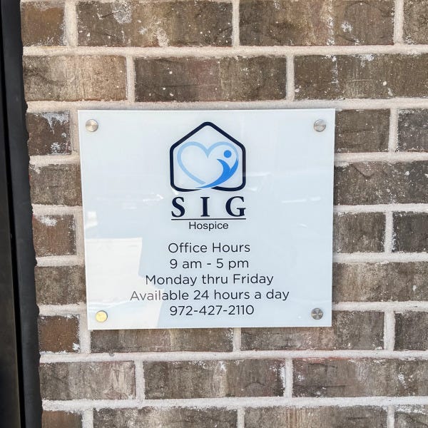 54039 - SIG Home Health - Acrylic on Standoffs