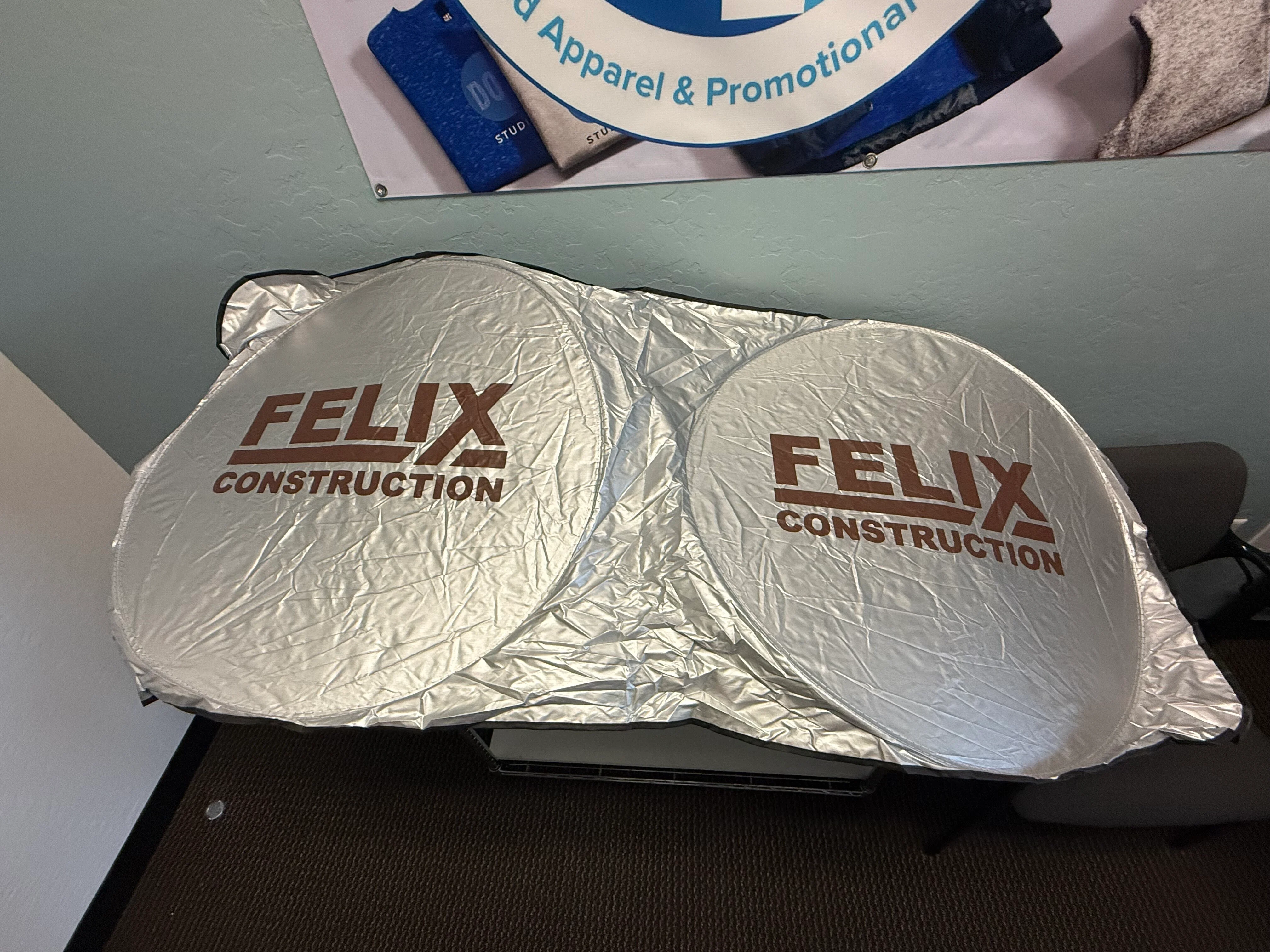 Custom Branded Vehicle Sunshades for Felix Construction – Fully Promoted Tempe