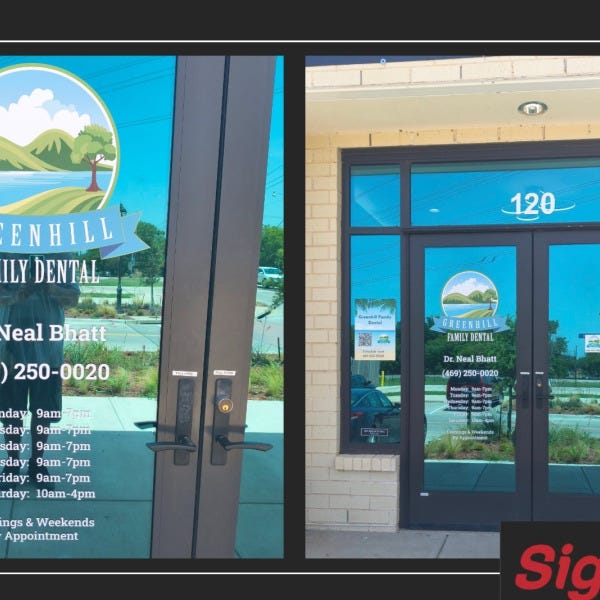 Greenhill Family Dental Door Graphics