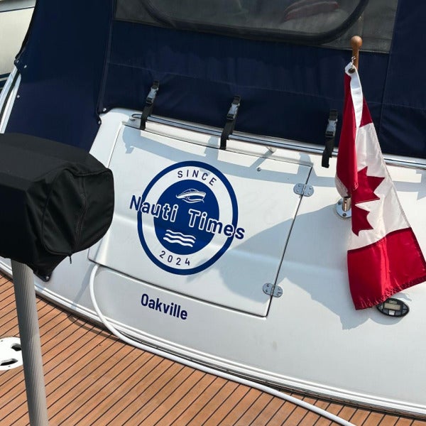 Custom Boat Decal for Nauti Times at Oakville Harbour