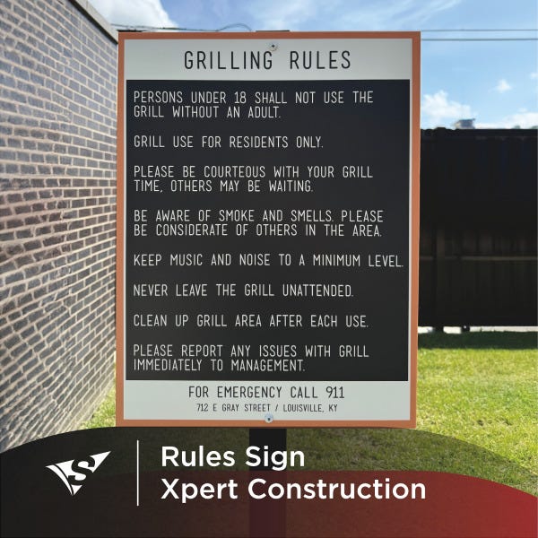 Custom Rules Signs For Apartments