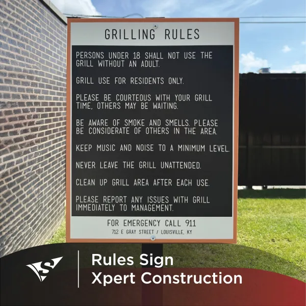 Custom Rules Signs For Apartments