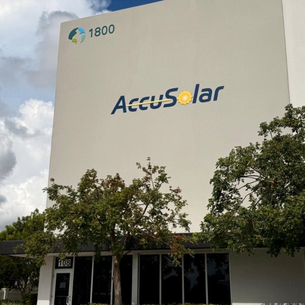 Accusolar Shines Bright with Bold New Dimensional Logo Sign