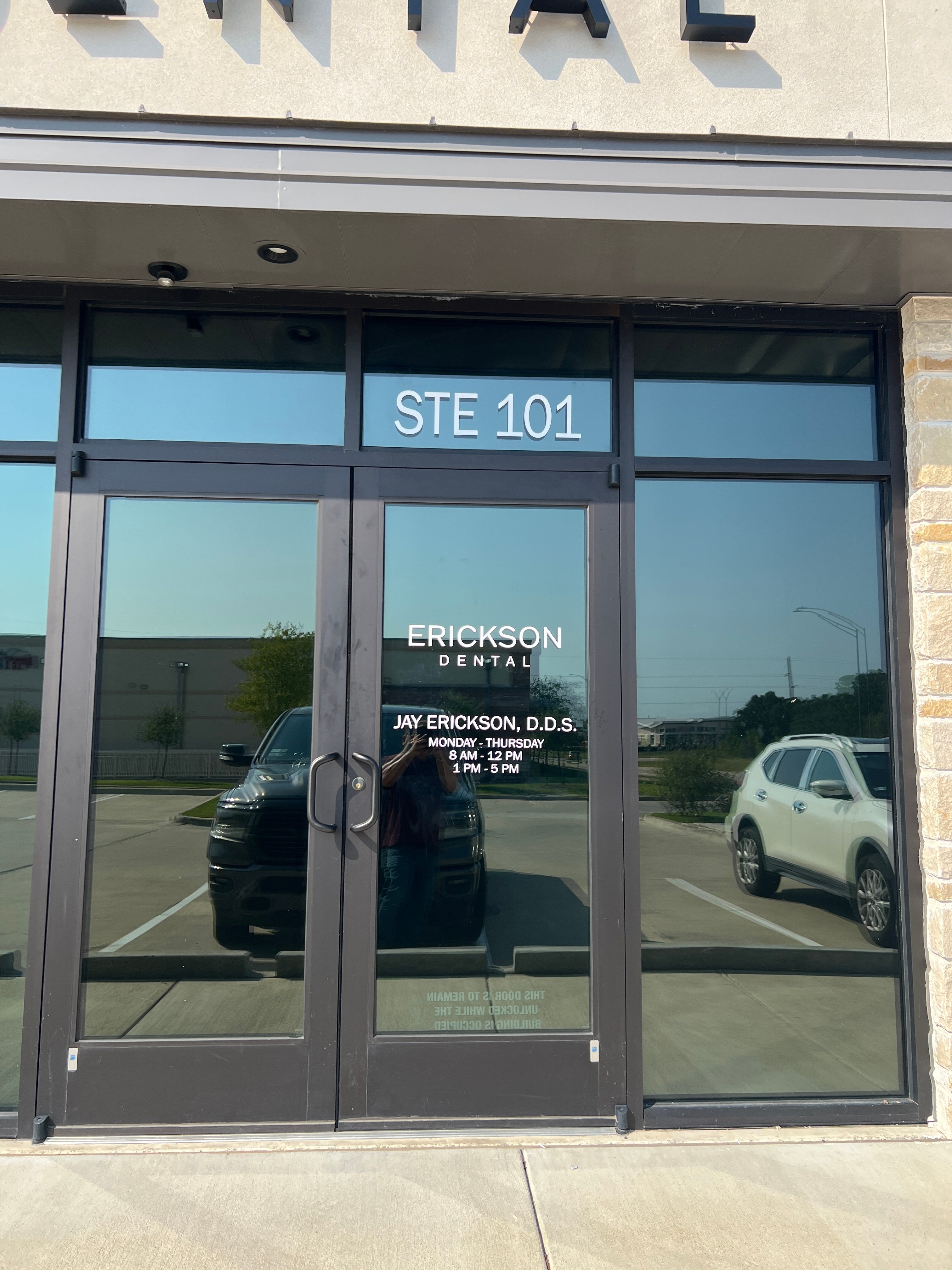 Door graphics for Erickson Dental in south College Station