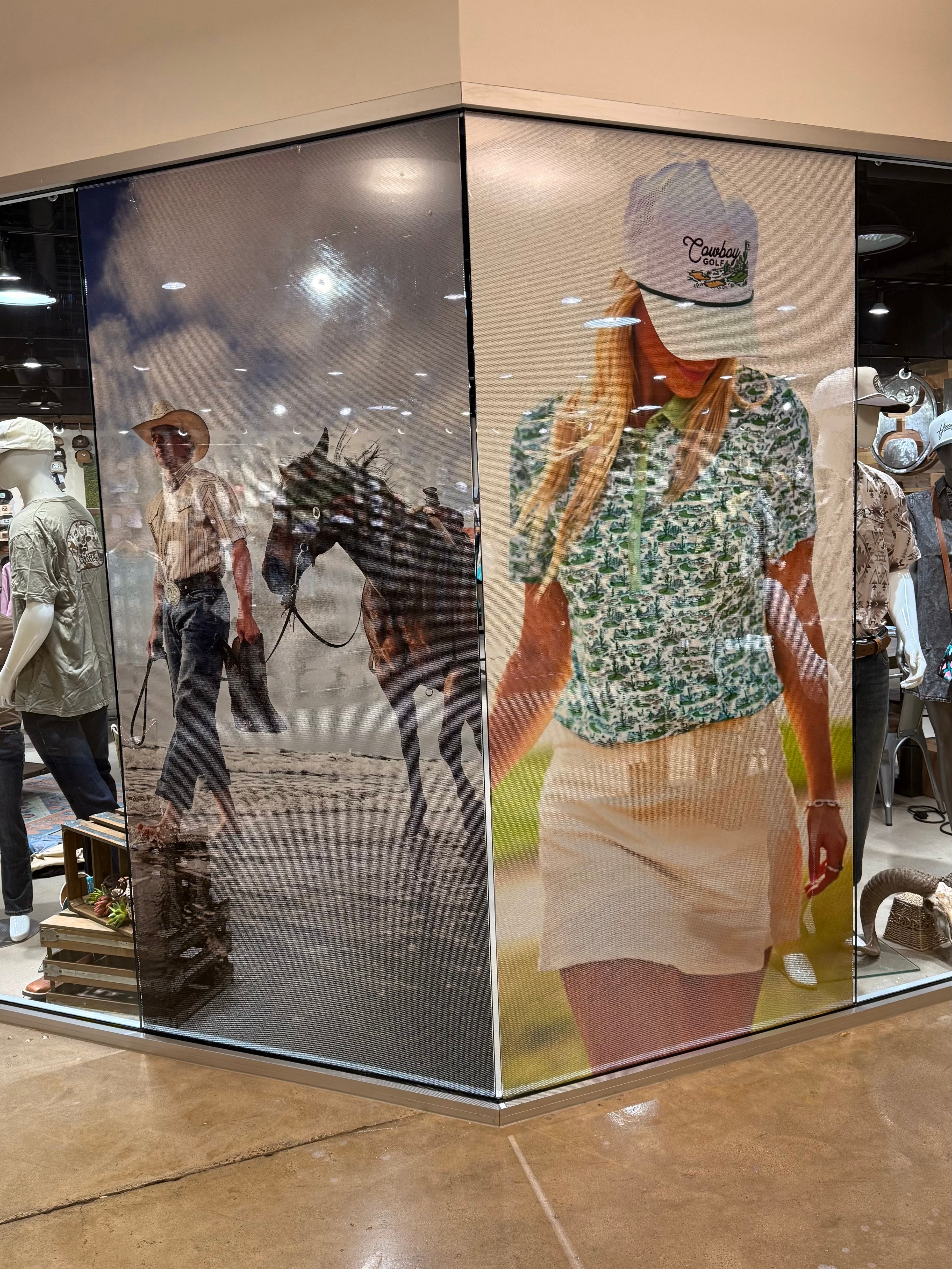 Perforated Windows and Foam Store Displays for Hooey done by Signarama North Fort Worth/Keller
