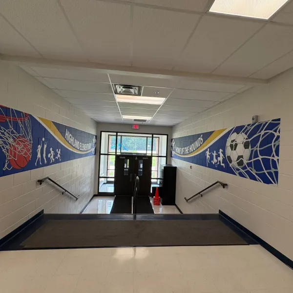 U-46 Highland Elementary Sports Themed Graphics - Hallway